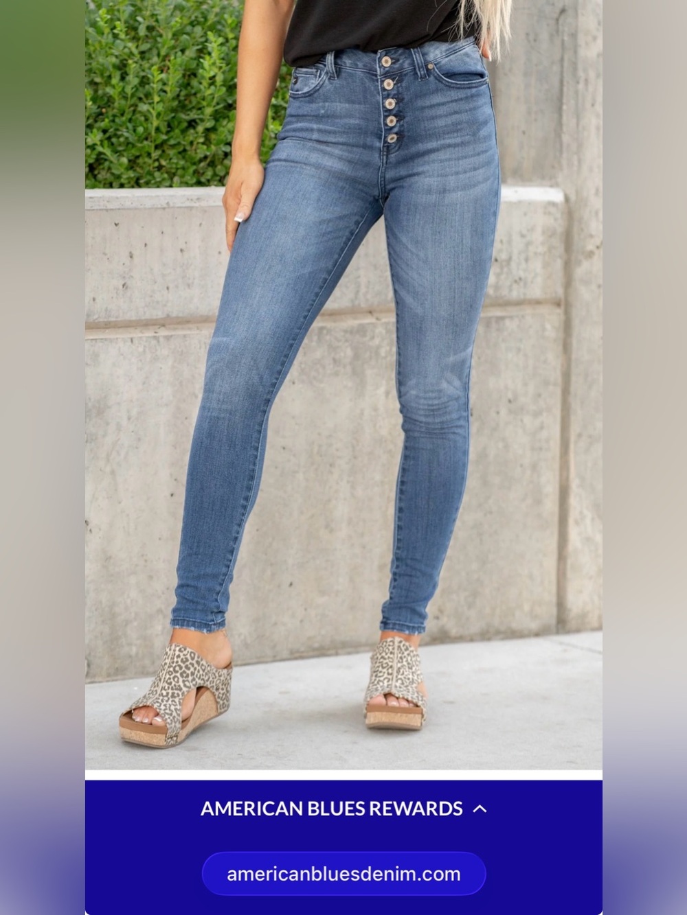 KanCan Medium Blue High-Rise Skinny Jeans with Button Fly